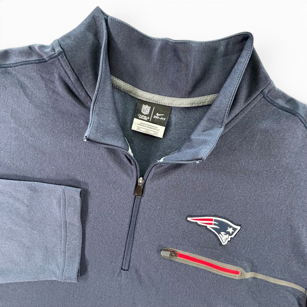 Nike New England Patriots NFL On Field Dri-FIT 1/4 Zip Pullover Men 3XL